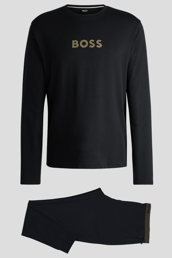 ΠΥΤΖΑΜΑ ΣΕΤ 2 ΤΕΜ BOSS - 001 ΜΑΥΡΟ